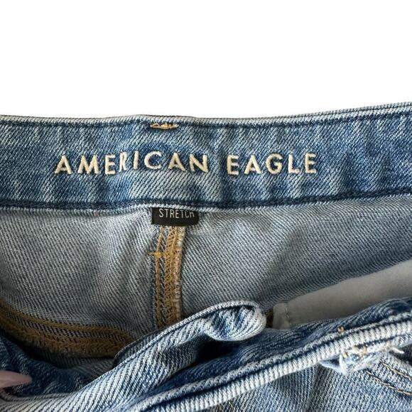 American Eagle Curvy Mom Jean Short Women's 8 Blue Denim Western Festival‎ - Picture 4 of 7